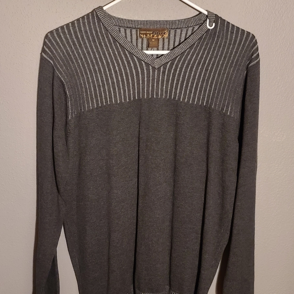 Mens Pronto Uomo Cotton Long Sleeve V Neck Sweater Medium